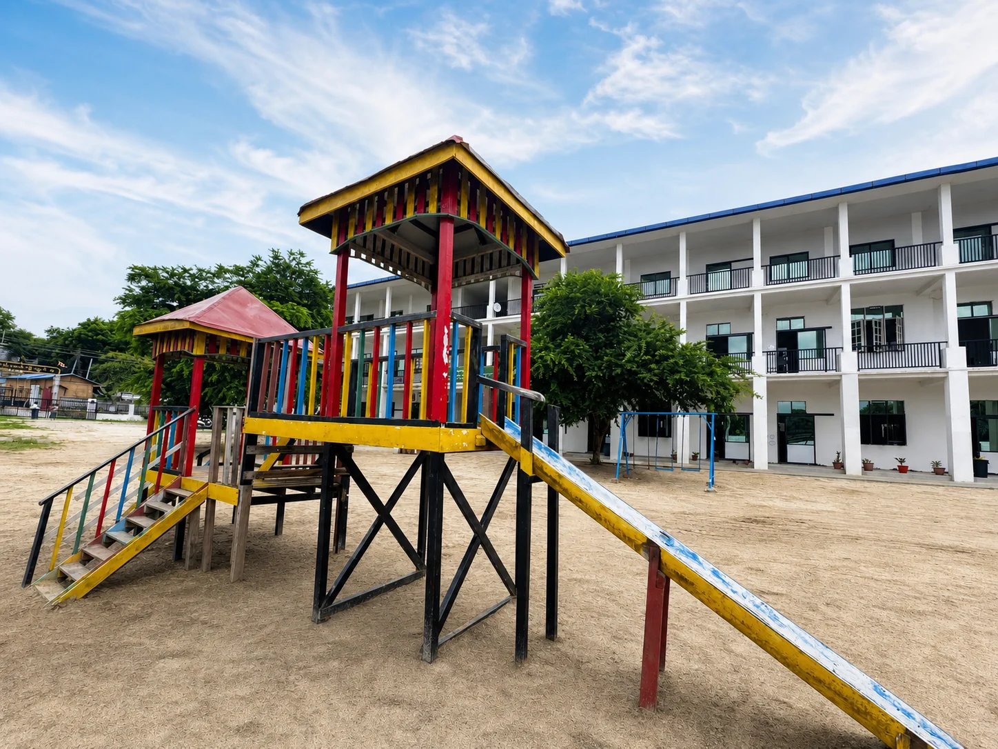 IBEC Private High School building and playground